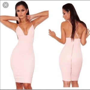 Blush pink house of cb dress